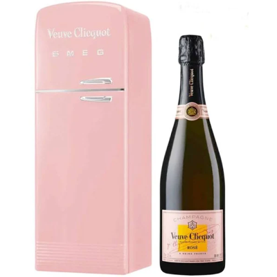Veuve Clicquot Rose Champagne  SMEG Refridgerator  750ml