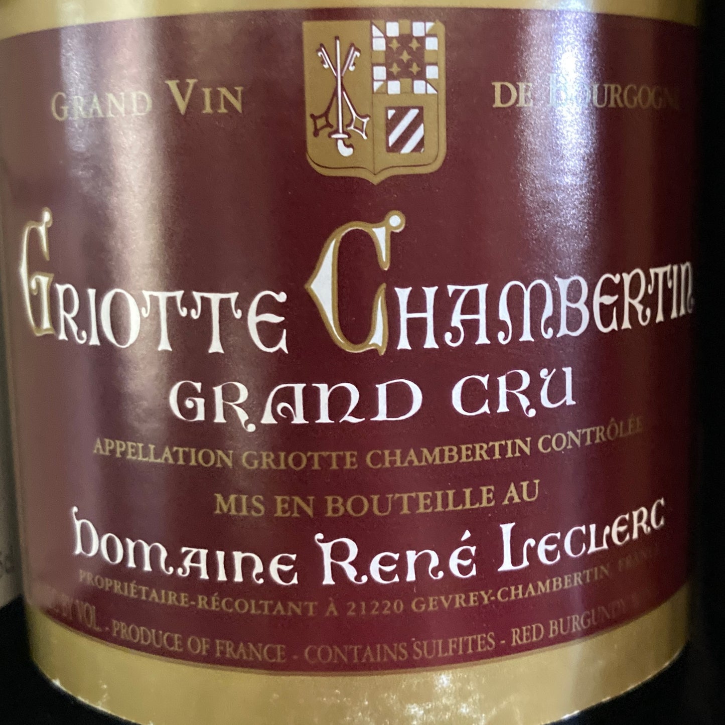 Domaine René Leclerc Griotte-Chambertin Grand Cru
